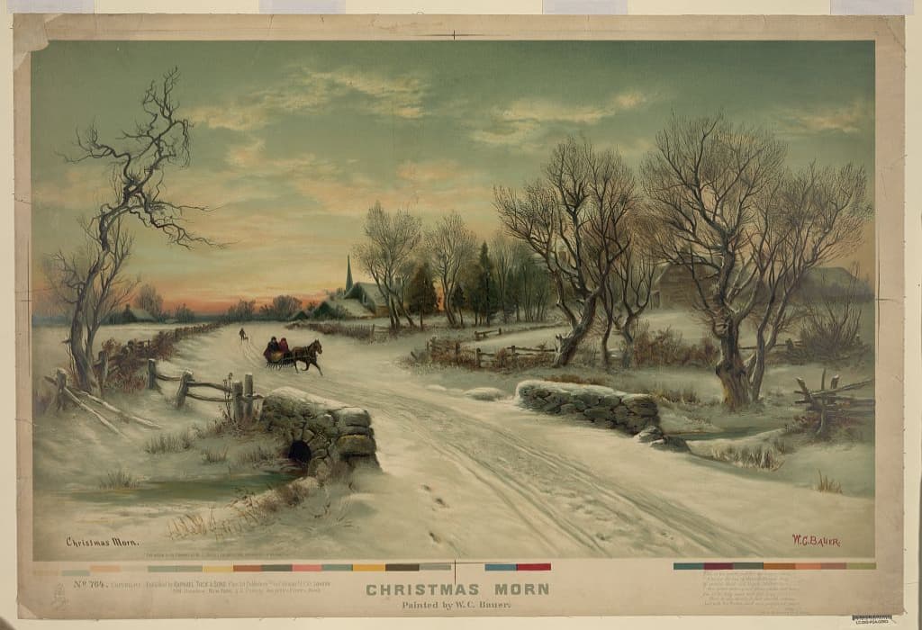 dipinto di W.C. Bauer- mattina di Natale